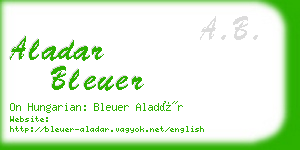 aladar bleuer business card